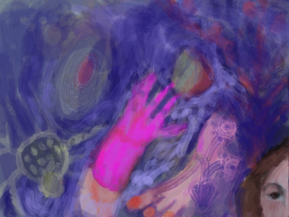 Griet van der Meulen - Reflections in a pool at night I